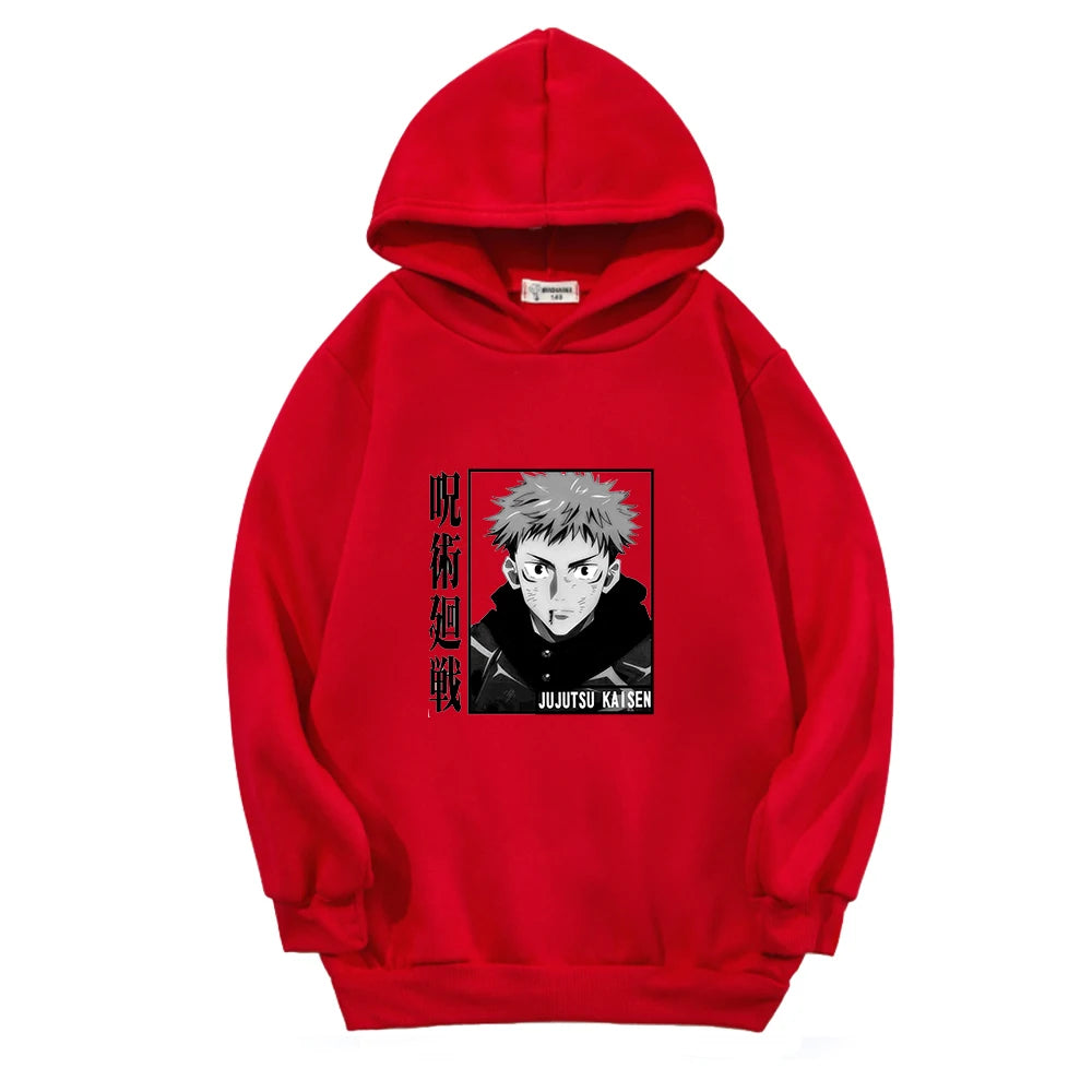 Sweat Pull Enfant Jujutsu Kaisen Yuji Itadori Fille Garçon ROUGE