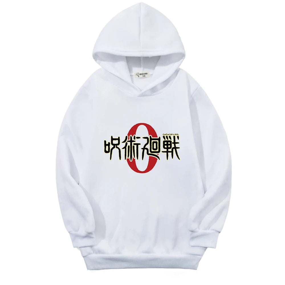 Sweat Pull Enfant Jujutsu Kaisen Logo Fille Garçon BLANC