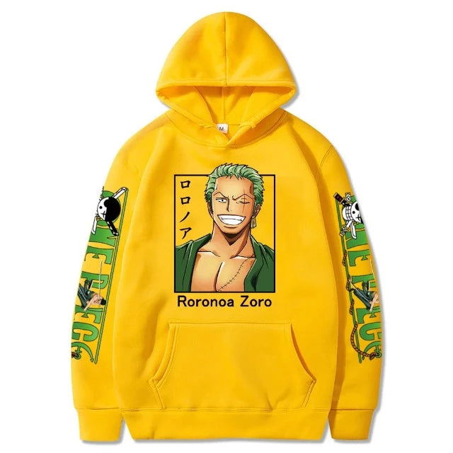 Sweat Pull à Capuche One Piece Roronoa Zoro Jaune