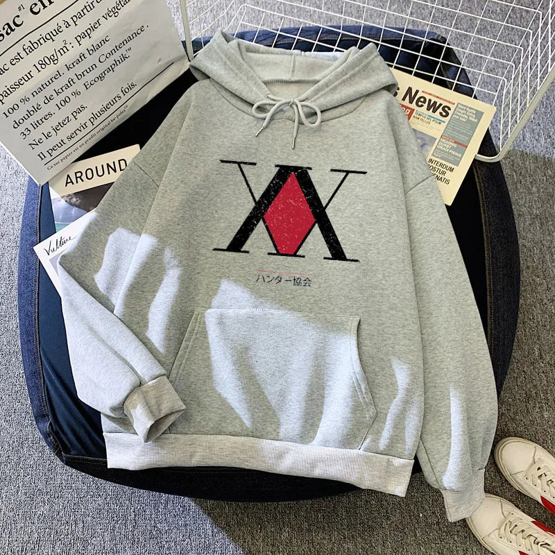 Pull À Capuche HxH Logo Hunter x Hunter gris