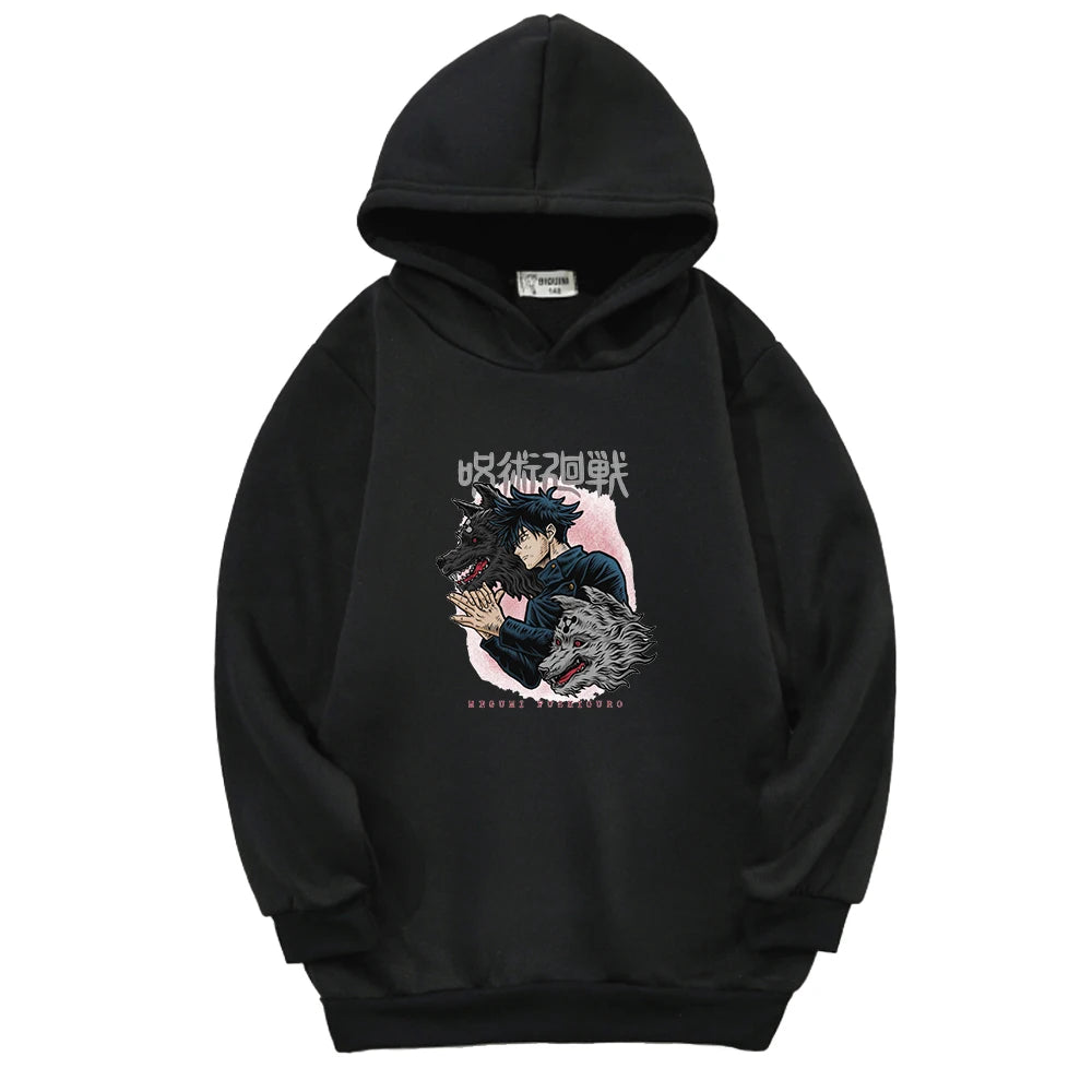 Sweat Pull Enfant Jujutsu Kaisen Megumi Fille Garçon NOIR