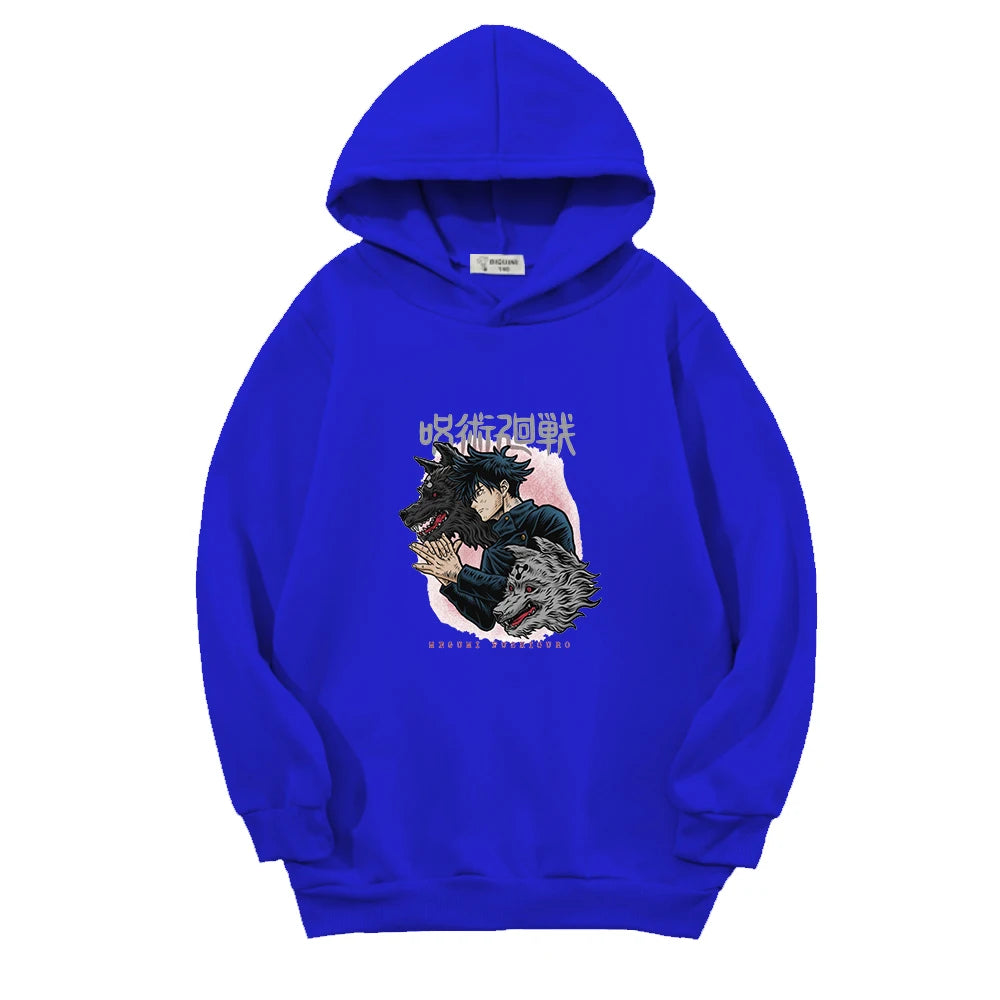 Sweat Pull Enfant Jujutsu Kaisen Megumi Fille Garçon BLEU