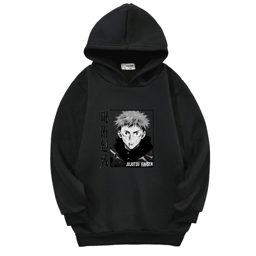 Sweat Pull Enfant Jujutsu Kaisen Yuji Itadori Fille Garçon NOIR
