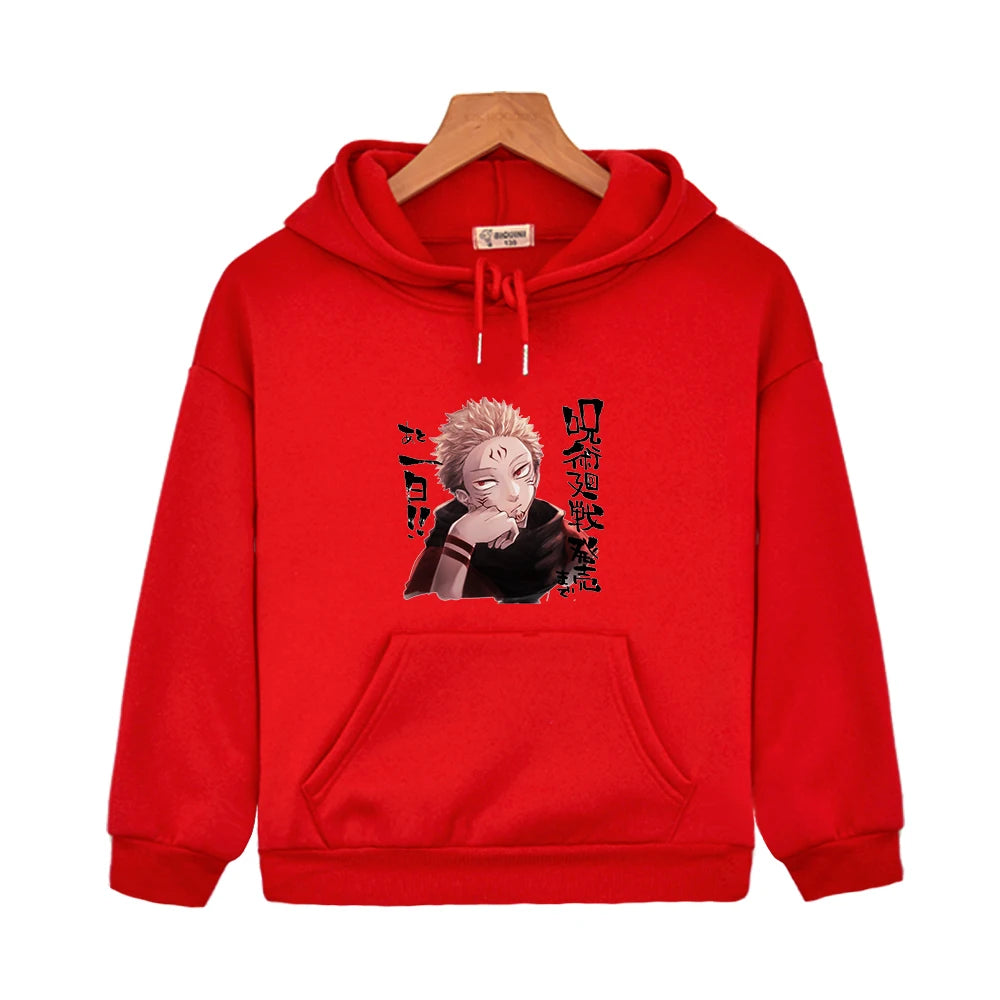 Sweat Pull Enfant Jujutsu Kaisen Sukuna Fille Garçon ROUGE