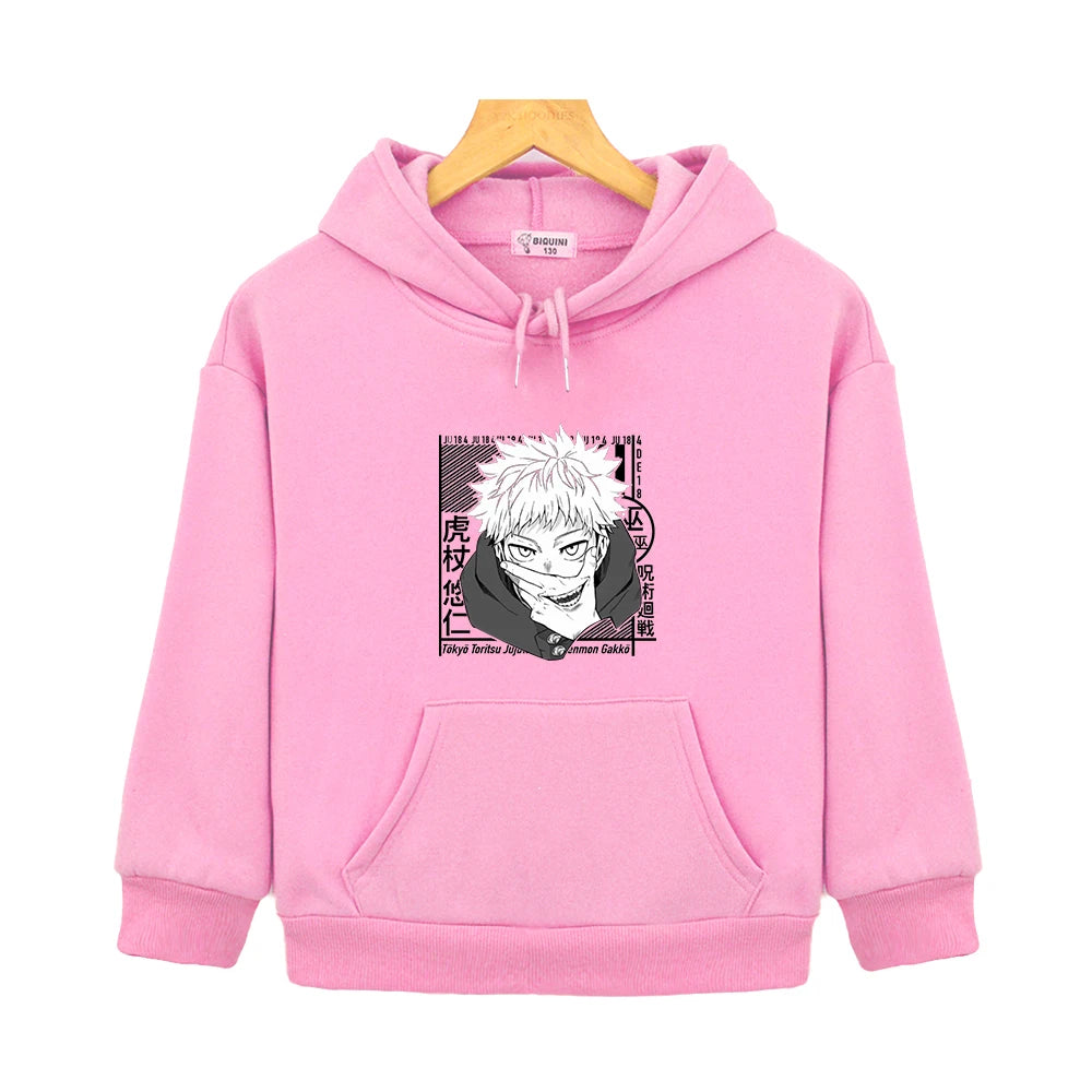 Sweat Pull Enfant Jujutsu Kaisen Yuji Fille Garçon ROSE