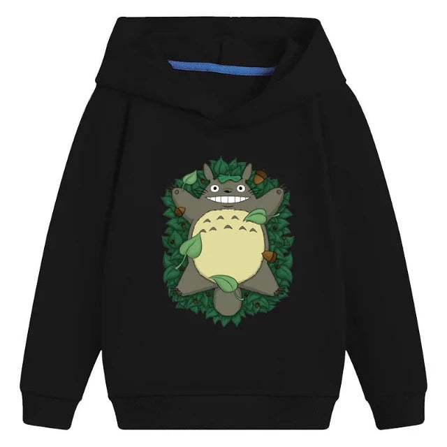 Sweat Enfant Totoro Pull Forêt Fille Garçon NOIR