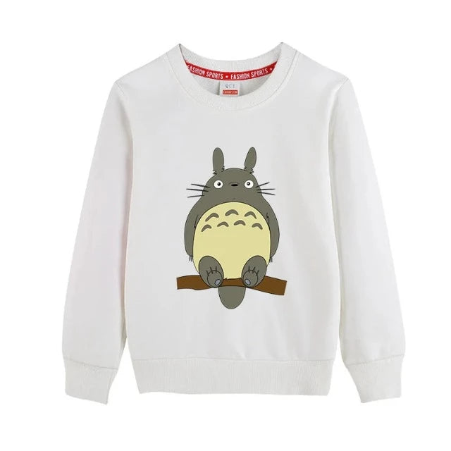 Sweat Pull pour Enfant Totoro Fille Garçon BLANC