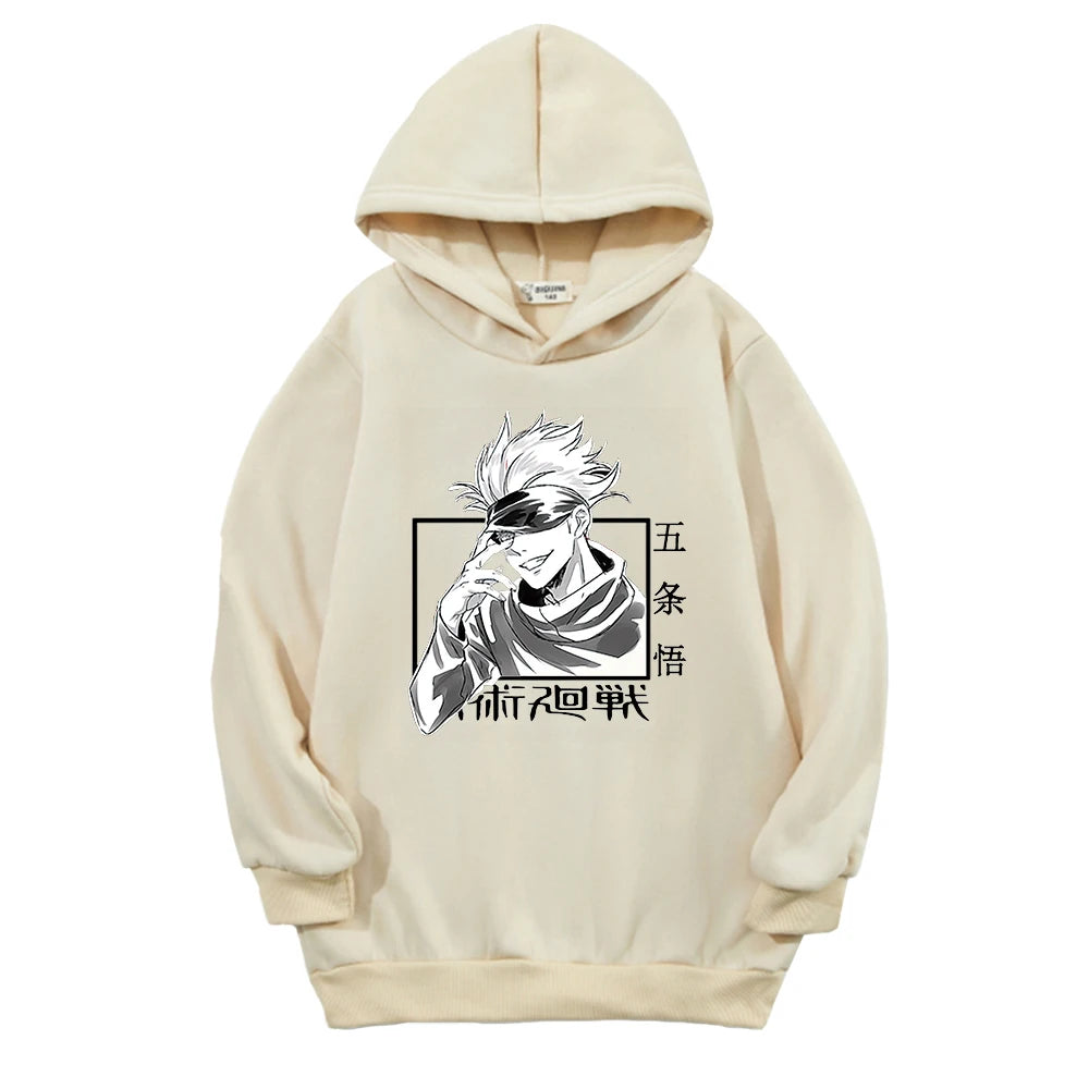 Sweat Pull Enfant Jujutsu Kaisen Satoru Gojo Fille Garçon BEIGE