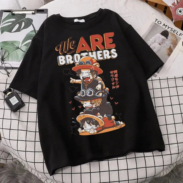 T-Shirt One Piece We Are Brothers Noir
