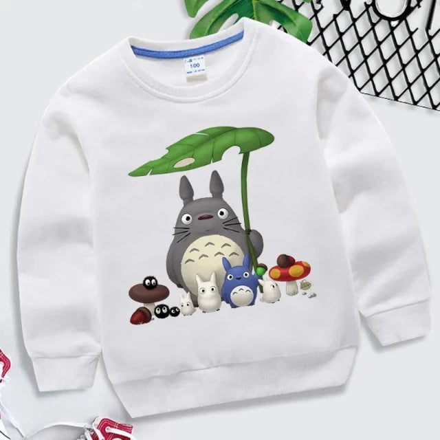 Sweat Pull Enfant Mon Voisin Totoro Fille Garçon BLANC