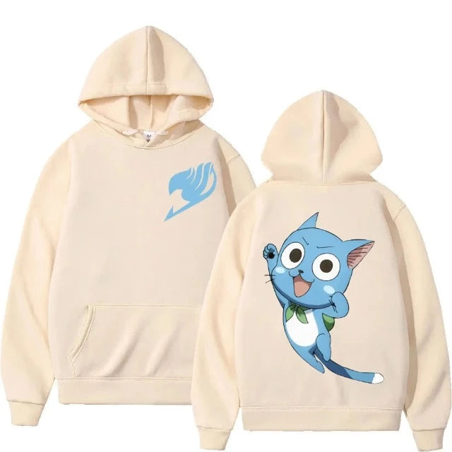 Sweat Pull à Capuche Fairy Tail Happy Beige