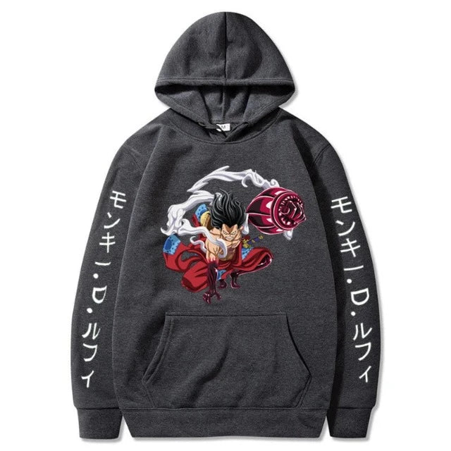 Sweat Pull One Piece Luffy Gear 4 Gris Foncé