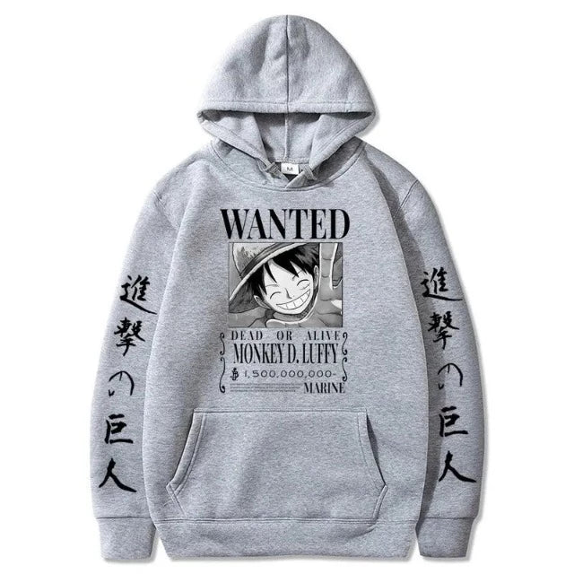 Felpa One Piece Rufy Wanted 8 colori