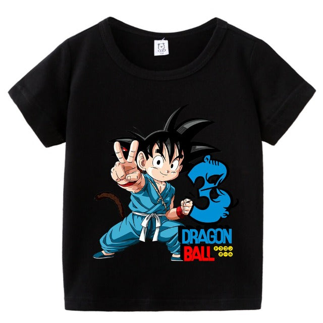 T-Shirt Enfant Dragon Ball Anniversaire Noir Fille Garçon