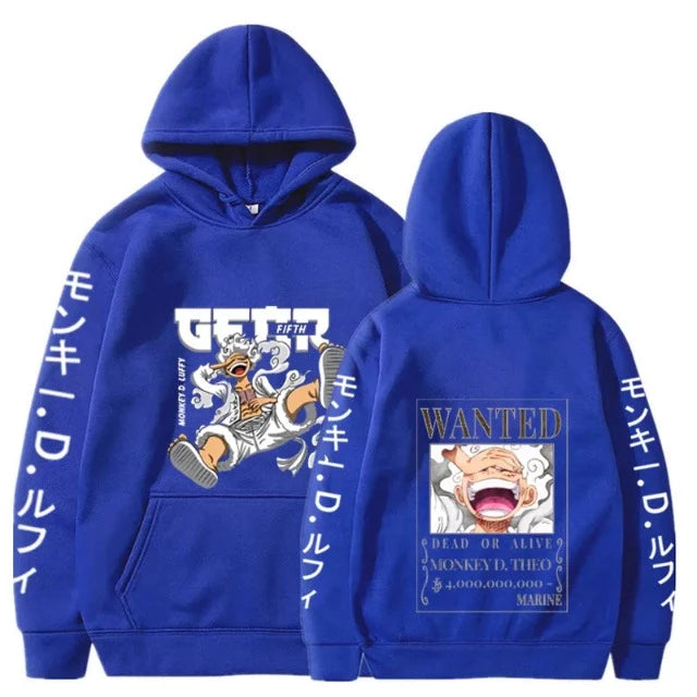 Sweat One Piece Luffy Fifth Gear bleu