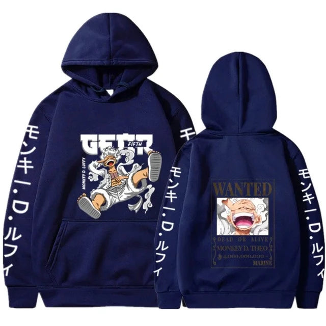 Sweat One Piece Luffy Fifth Gear bleu