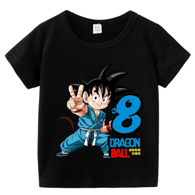 T-Shirt Enfant Dragon Ball Anniversaire Noir Fille Garçon