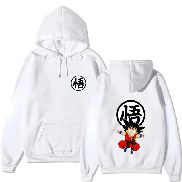 Sweat Pull Dragon Ball Z Goku Kanji Go blanc