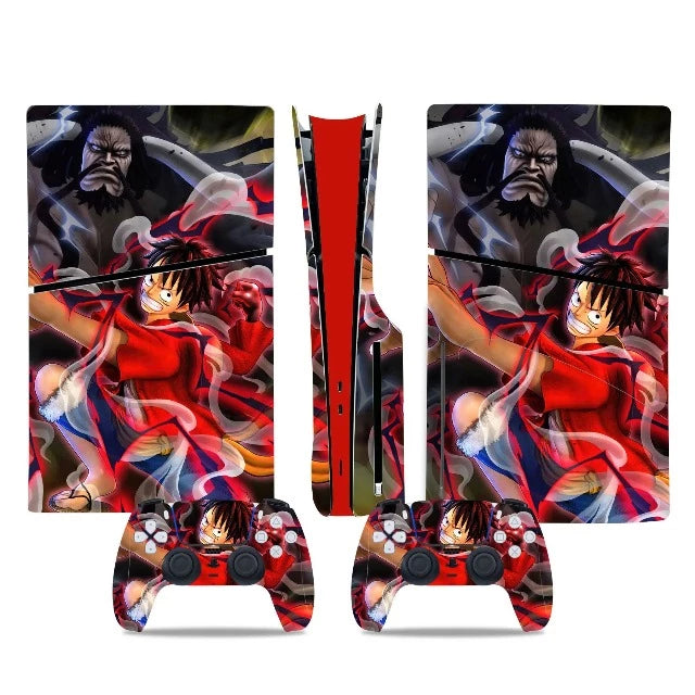 Sticker PS5 Slim One Piece Luffy vs Kaido Autocollant Playstation Console & Manette