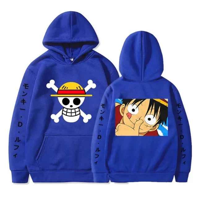 Sweat One Piece Luffy bleu