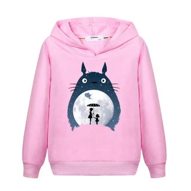Sweat Enfant Totoro Pull Clair de Lune Fille Garçon ROSE