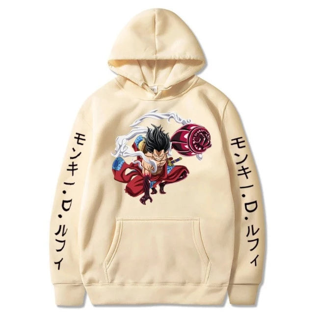 Sweat Pull One Piece Luffy Gear 4 Beige