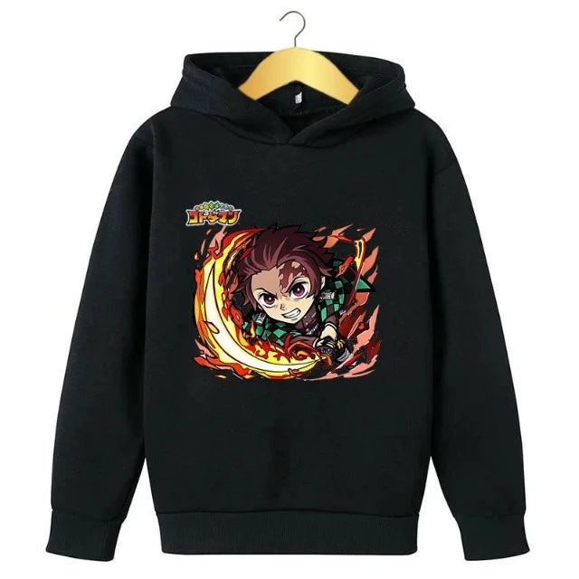 Sweat pour Enfant Demon Slayer Tanjiro Pull noir