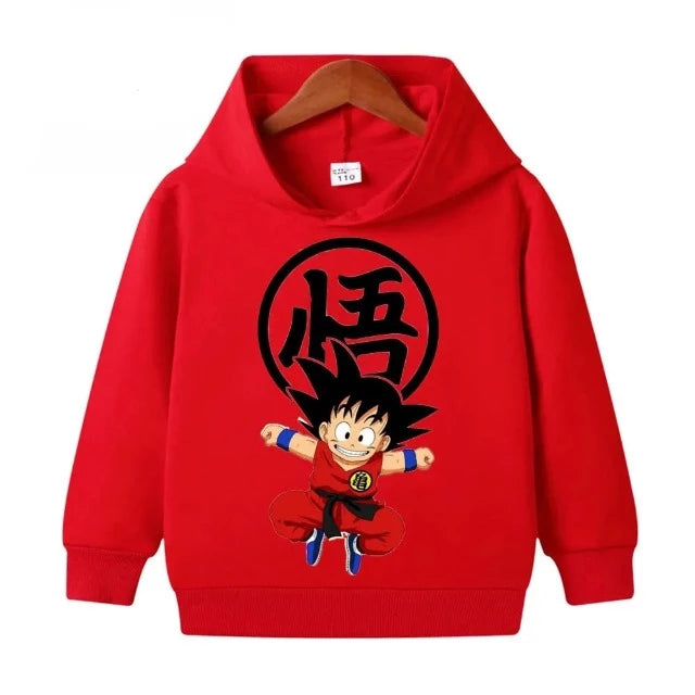 Sweat Enfant Dragon Ball Pull Goku Kanji ROUGE