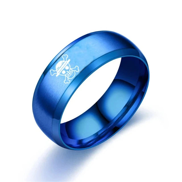 Bague One Piece Jolly Roger Bleu