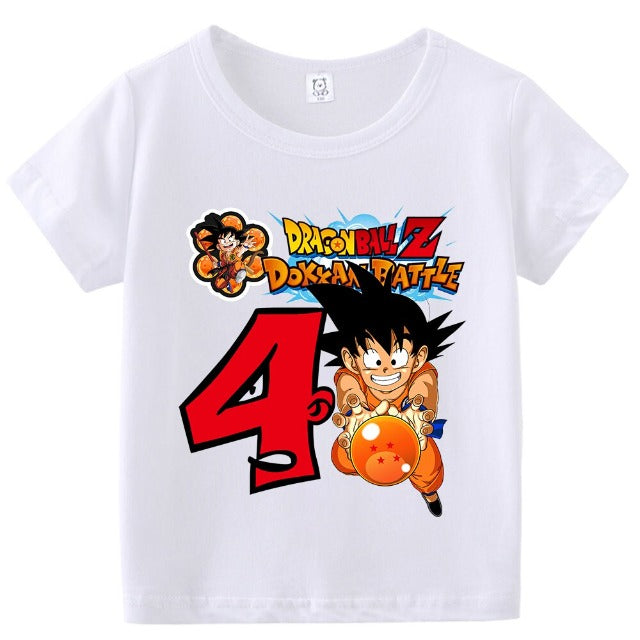 T-Shirt Enfant Dragon Ball Anniversaire Blanc Fille Garçon