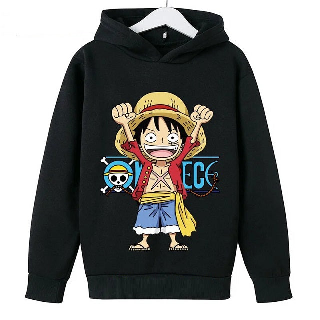 Sweat Enfant One Piece Monkey D. Luffy Pull NOIR