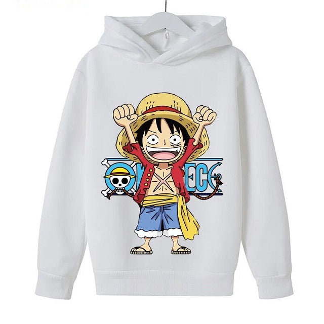 Sweat Enfant One Piece Monkey D. Luffy Pull BLANC