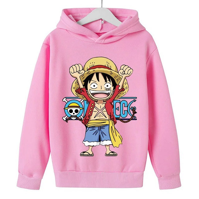 Sweat Enfant One Piece Monkey D. Luffy Pull ROSE