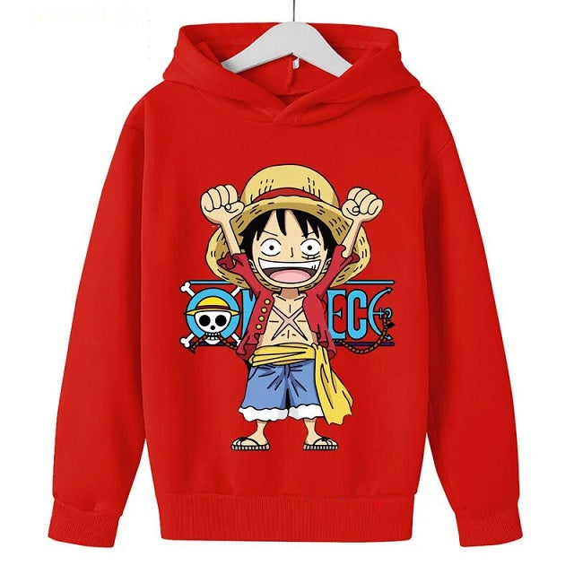 Sweat Enfant One Piece Monkey D. Luffy Pull ROUGE