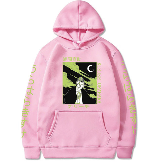 Sweat Kisuke Urahara Manga Bleach A Capuche Adulte Homme Femme Longues Manches rose