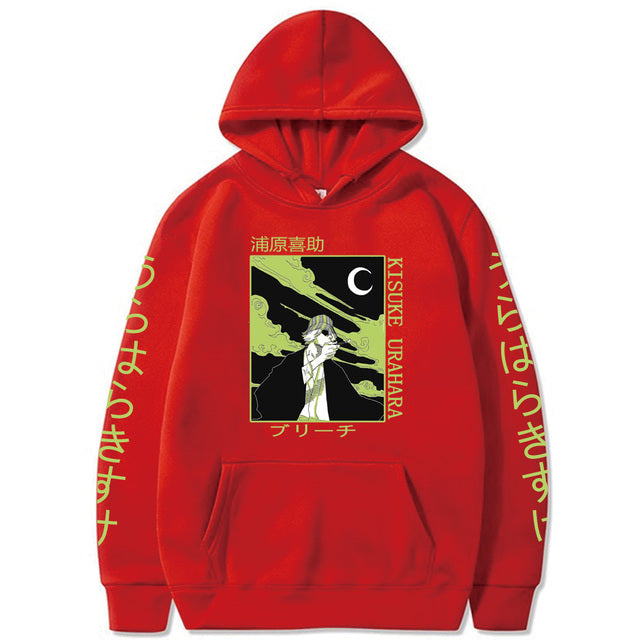 Sweat Kisuke Urahara Manga Bleach A Capuche Adulte Homme Femme Longues Manches rouge