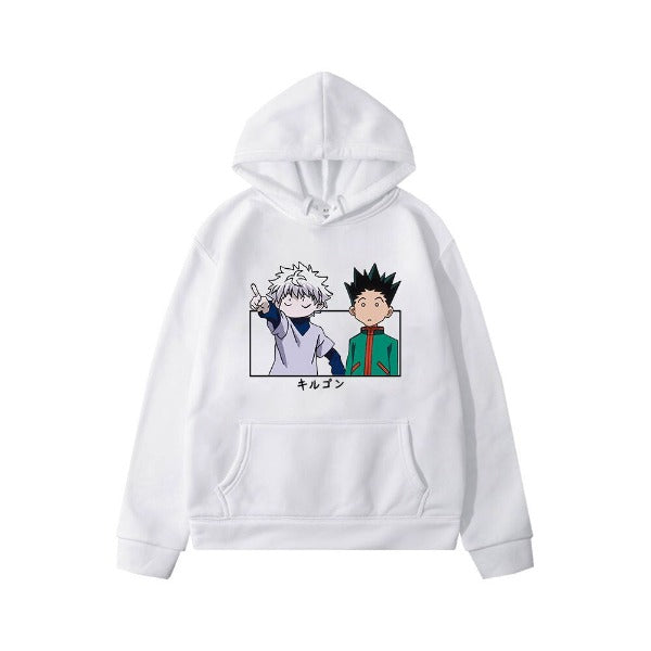 Pull Enfant Gon & Kirua hxH Sweat Garçon Fille BLANC