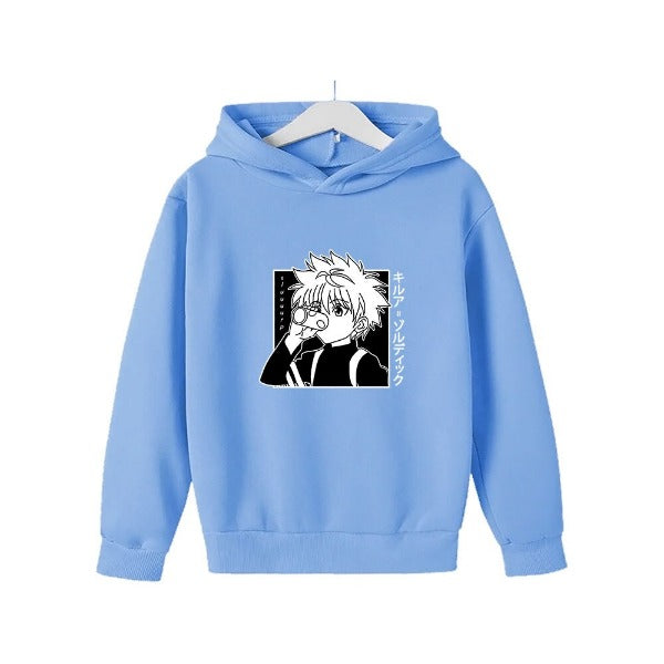Pull Enfant Kirua HxH Sweat Garçon Fille BLEU