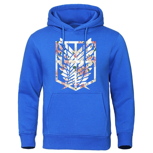 Sweat Attaque des Titans Logo Déstructuré bleu