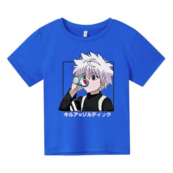 T-shirt Enfant Killua HxH Fille Garçon BLEU