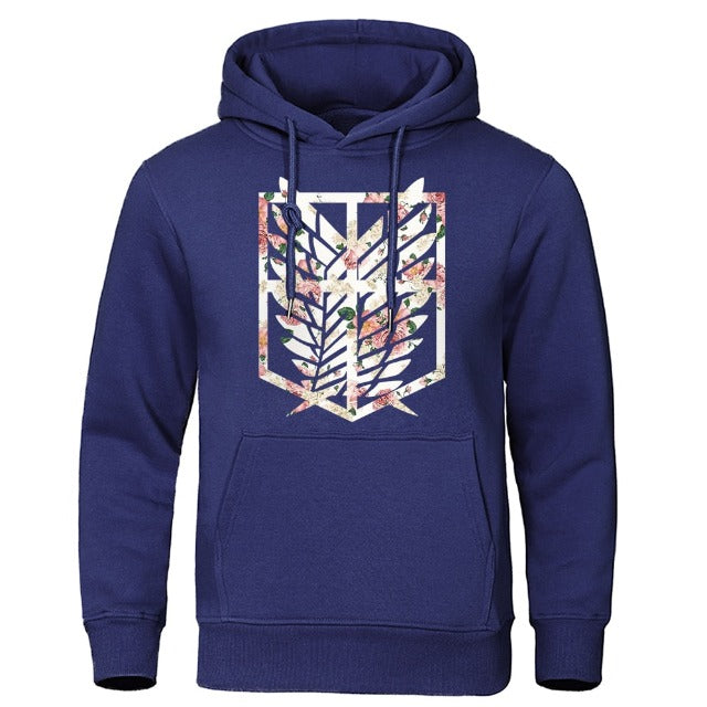 Sweat Attaque des Titans Logo Déstructuré bleu marine