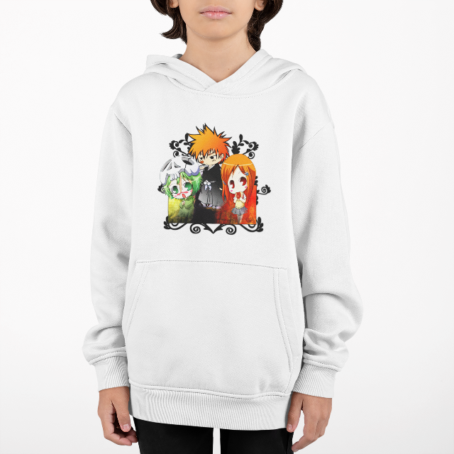Sweat Enfant Bleach Ichigo & Friends blanc