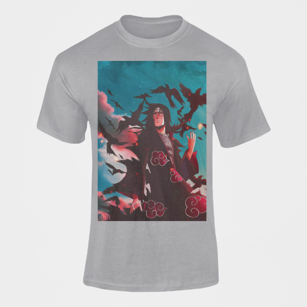T-Shirt Akatsuki Itachi Corbeau gris