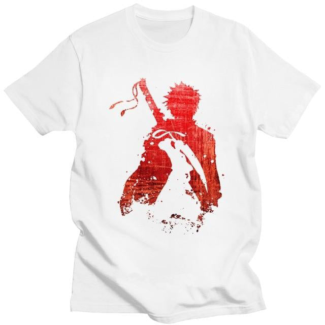 T-Shirt Ichigo Floqué Adulte Homme Femme Courtes Manches Manga Bleach