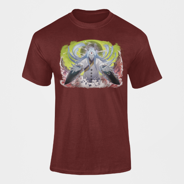 T-Shirt Kaguya Otsutsuki Rinne Sharingan bordeaux