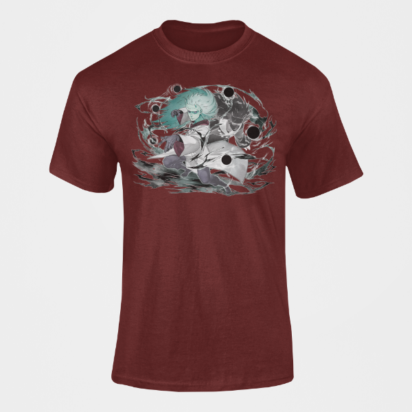 T-Shirt Madara Uchiha Jinchuriki bordeaux