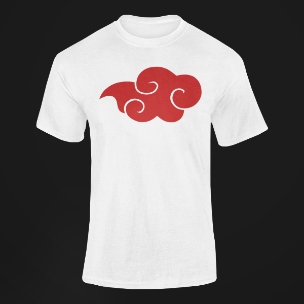 T-Shirt Nuage Rouge Akatsuki blanc