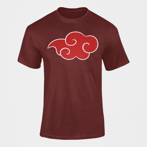 T-Shirt Nuage Rouge Akatsuki bordeaux