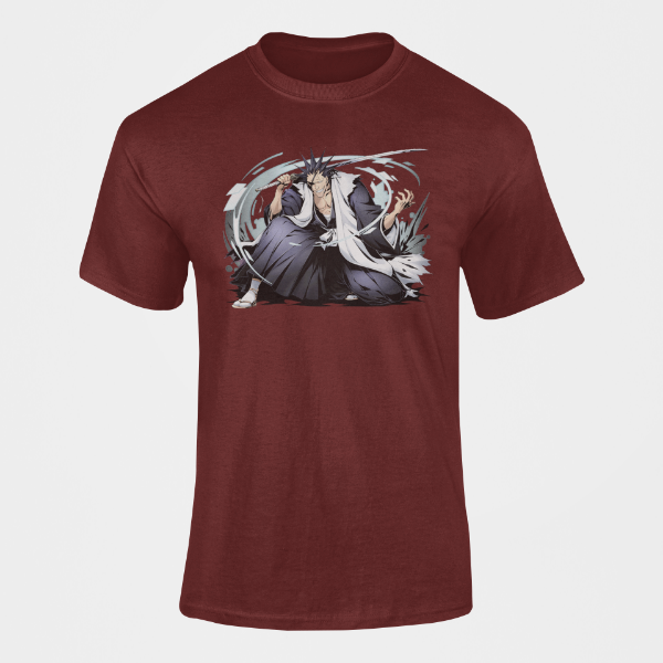 T-Shirt Kenpachi Bankai Manga Bleach bordeaux