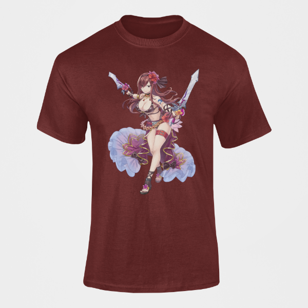 T-Shirt Erza Scarlett Manga Fairy Tail bordeaux